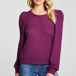 Chaser VINTAGE THERMAL PUFF SLEEVE TEE WITH CUFFS